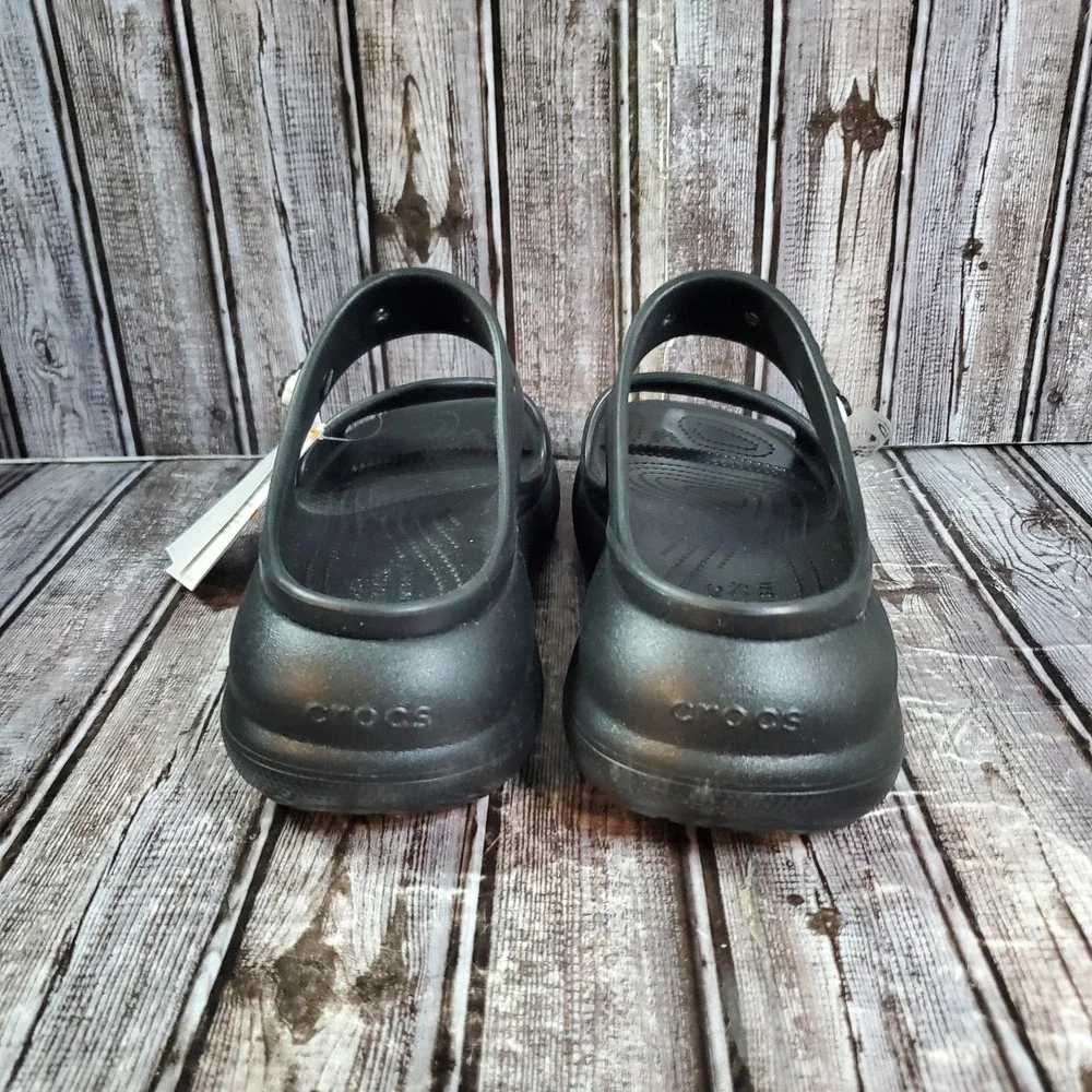 Crocs Men's Classic Crush Sandal Black Platform Slide Size 11